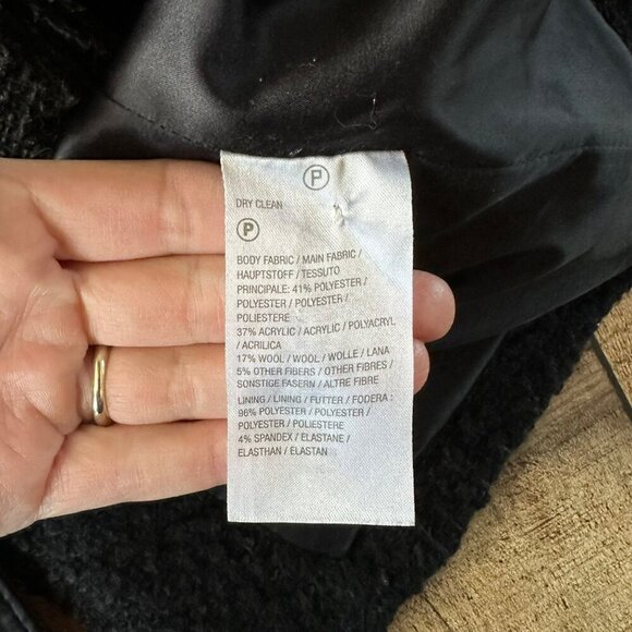 Dennis by Dennis Basso Black Tweed Fringe Button Coat Jacket - Picture 5 of 6